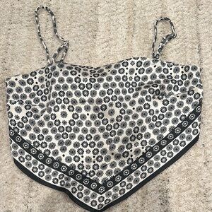 Floral Black and White Women's Top